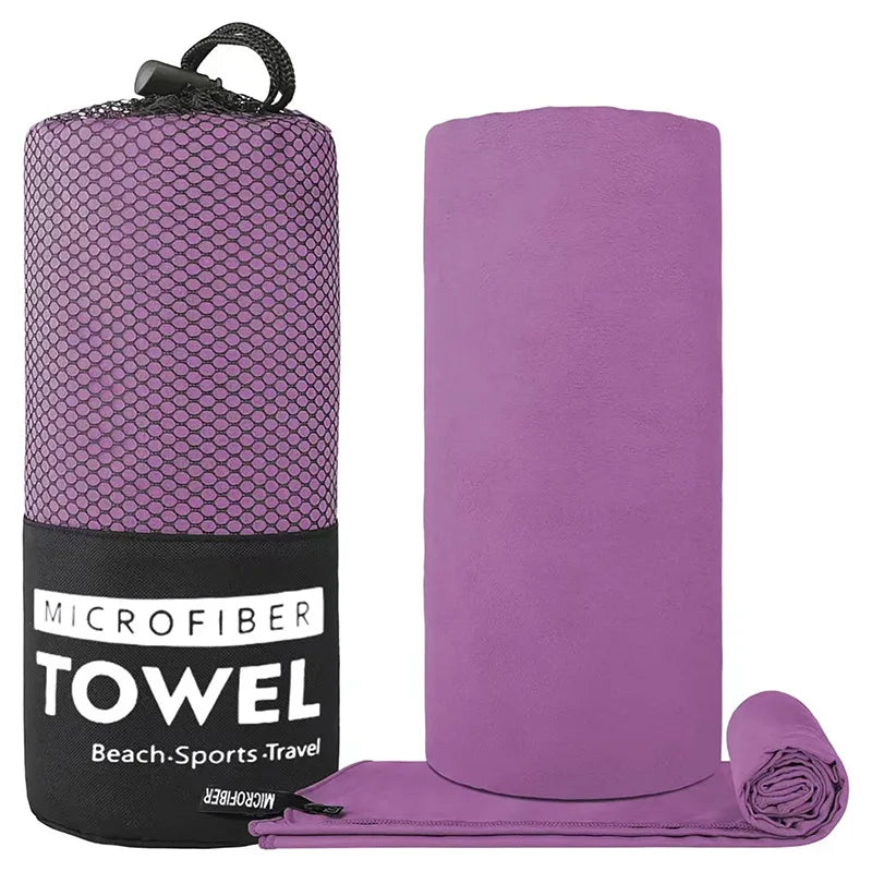 Microfiber Towel With Mesh Bag, Quick Drying Absorbent Towels For Camping, Gym Yoga, Backpacking, Hiking