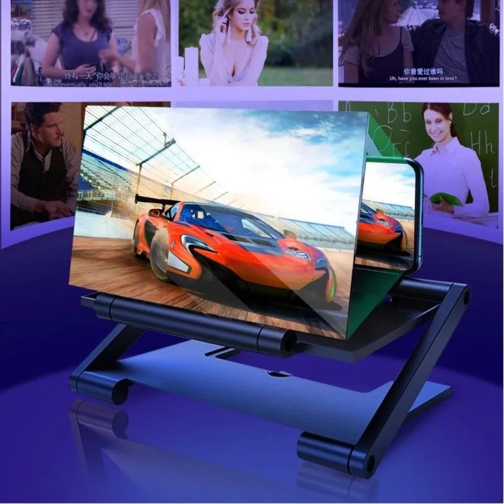 Portable Folding Cell Phone Screen Amplifier Enlarged Screen HD Screen Enlarge Magnifier Multi functional Phone Holder