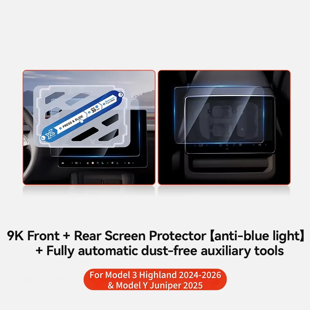 YZ For Tesla Model 3/Y/YL Highland 2025 2026 Tempered Glass Film Protector Matte Glare HD Center Control Touch Screen protector