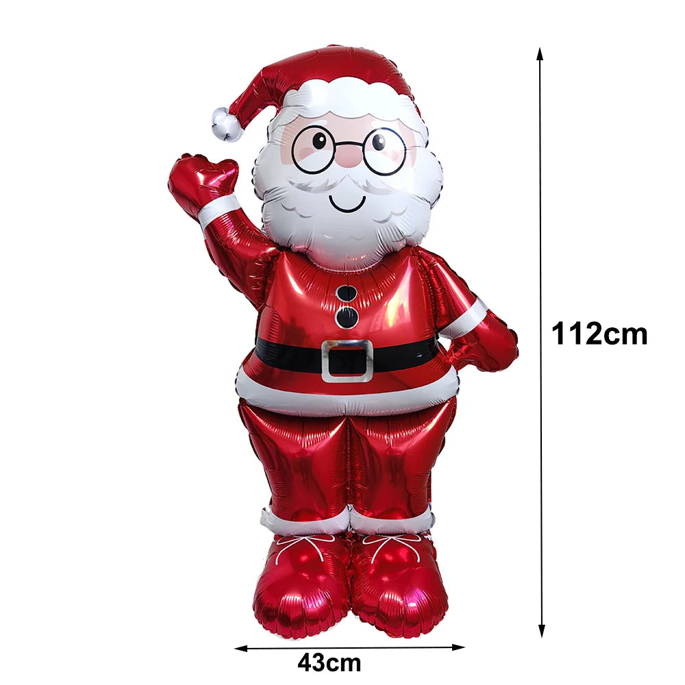 Standing Christmas Santa Claus Foil Balloon Christmas Tree Street Light Balloons Christmas Home Indoor Party Decorations New Yea