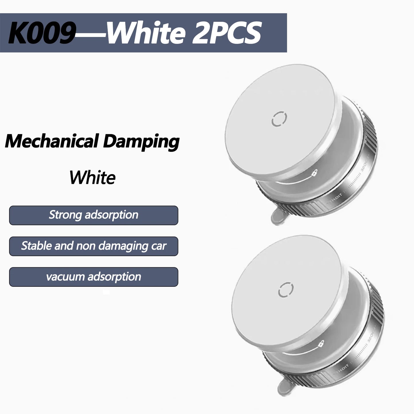 K007/K009 Strong Magnetic Car Phone Holder Foldable Design 360° Adjustable Vacuum Mount for Car/Desk/Bathroom/Universal Use