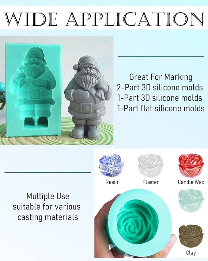 Silicone Mold Making Kit 20A, 32ozGreen  Liquid Silicone Rubber for Mold Making, Fast Cure Mold Maker, Ideal for Casting Resin