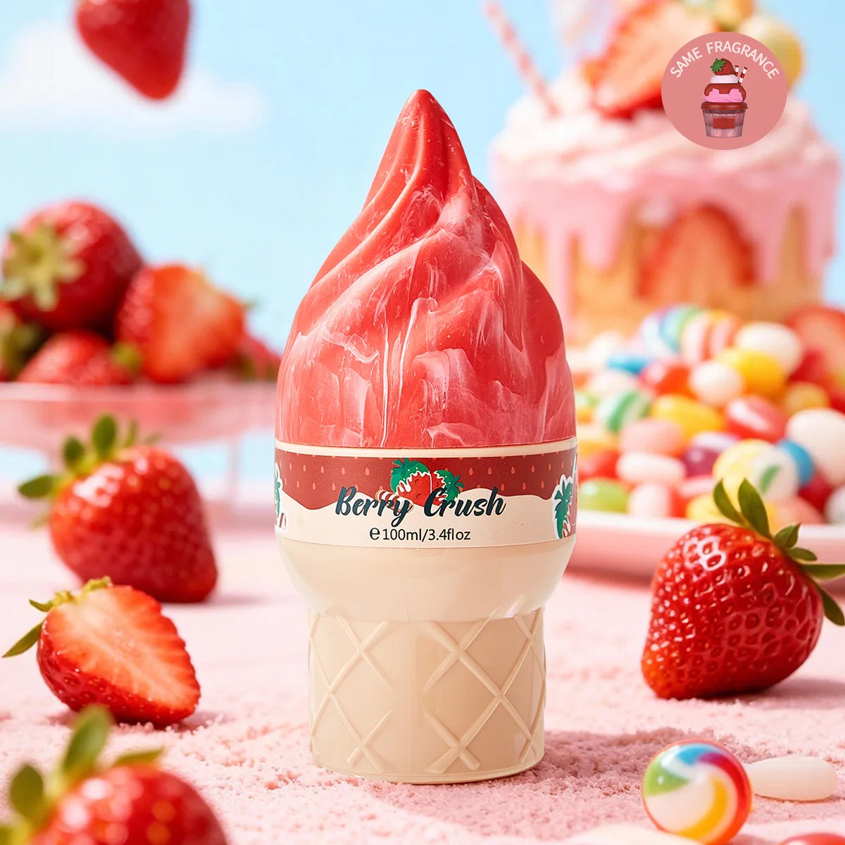 Gourmet Dessert Perfume Spray,Chocolate Cookie/Cotton Candy/Caramel Popcorn Fragrance Mist,Sweet Women Strawberry Vanilla Scent