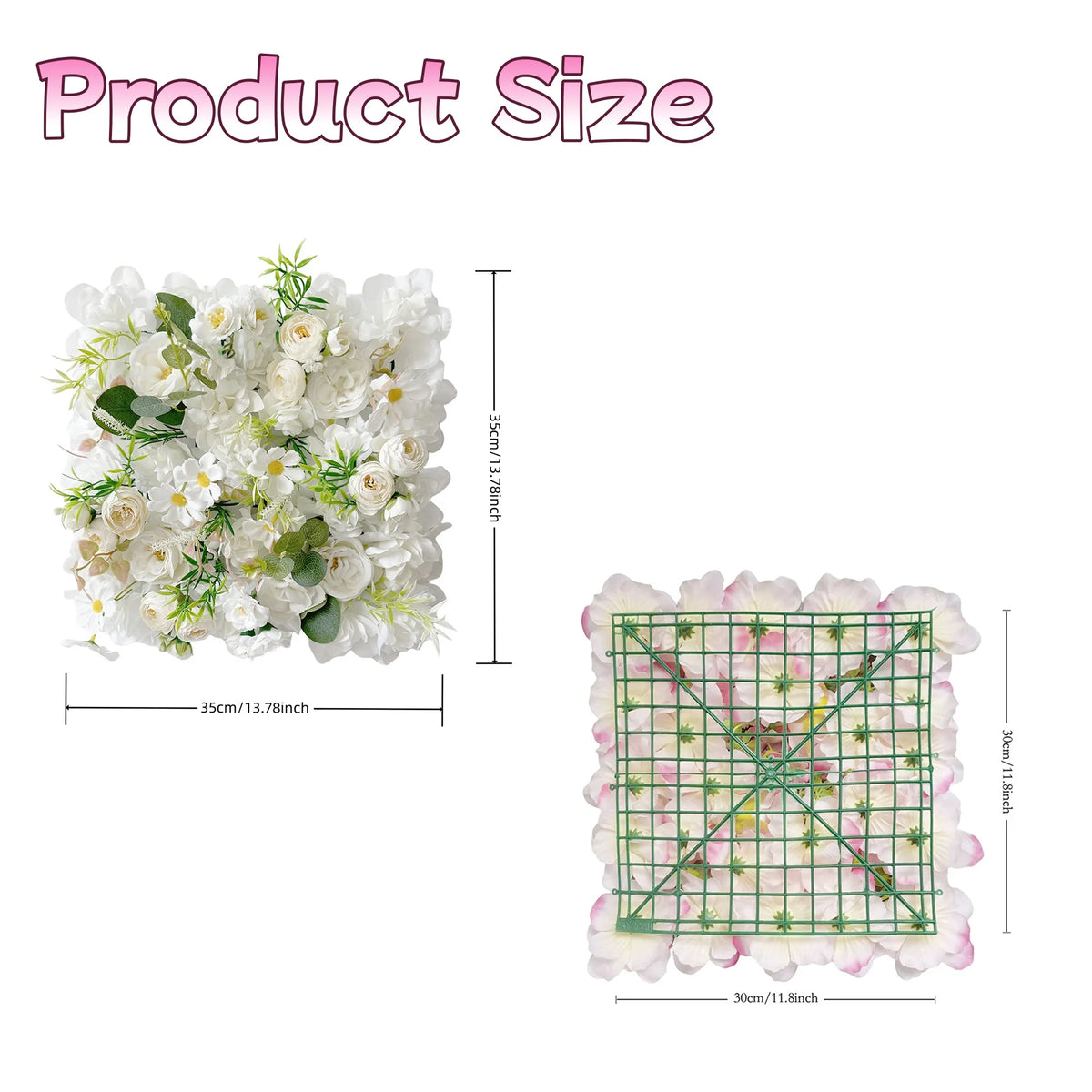 6Pcs Flower Wall Panels 3D Artificial Rose Wall Backdrop for Wedding Bridal Shower Party Photo Photography Background Decor