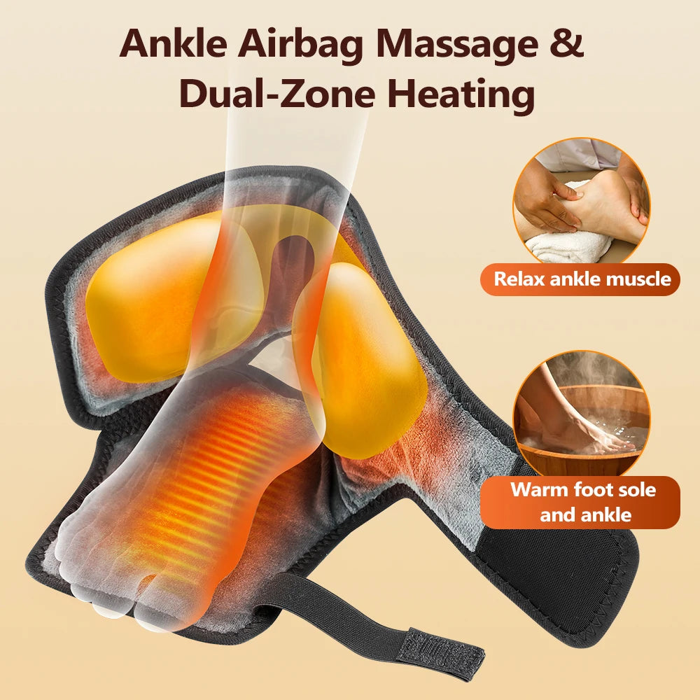 Wireless Air Pressure Ankle/Wrist Massager,Electric Heating Ankle Massage,Airbag Compression,Ankle Joint Sole Muscle Relax Care