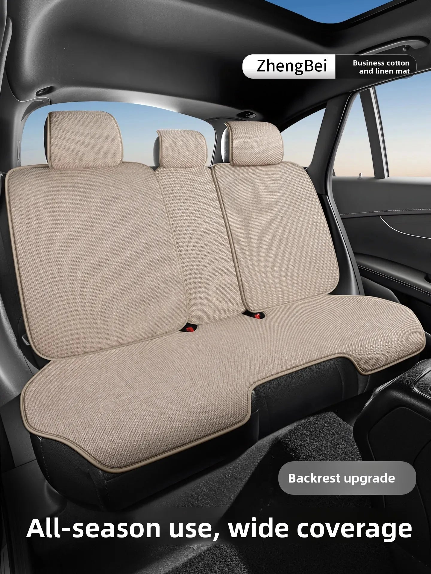 All Season Linen Universal Car Seat Cover Breathable Flax Anti-Slip Cover Car Seats Protection SUV Sedan Seat Cushion