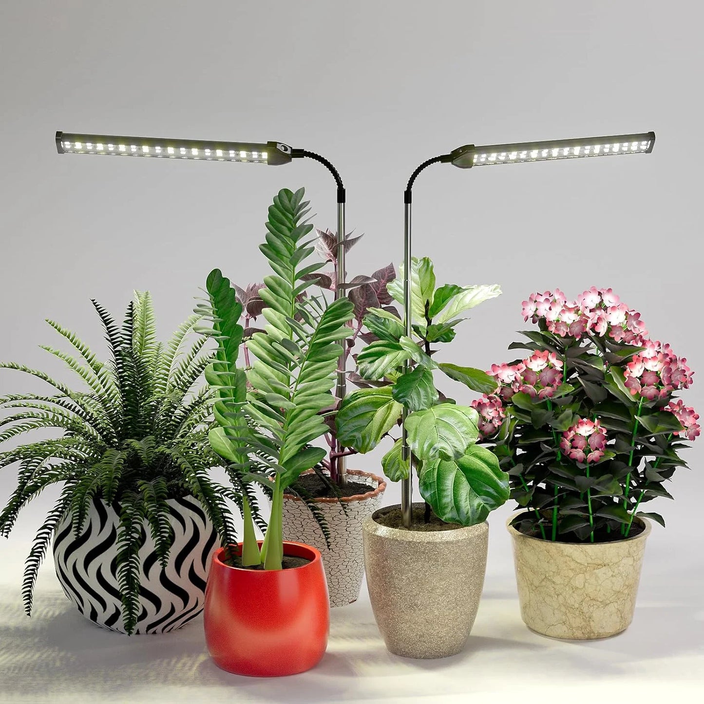 Ground Insertion Flat Tube White Light USB Grow Plant Lamp Full Spectrum Growth Light 5V Timed Dimming Fleshy Flower Lighting