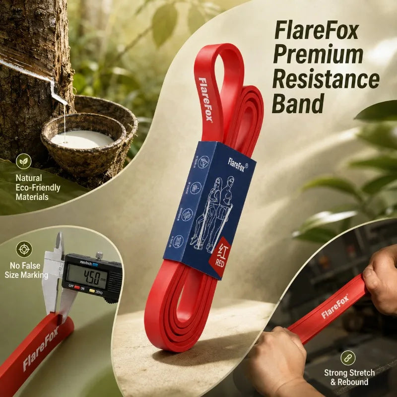 FlareFox Adjustable Multi Resistance Bands Push-pull Rod Pull-Up Assist Strap Strength Training Home Gym Equipment Workout Kit