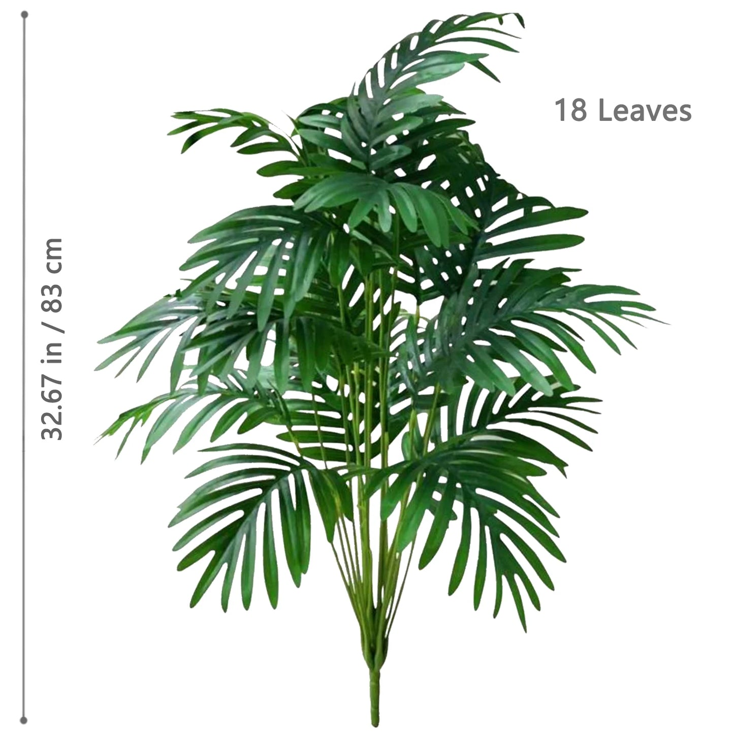 52-145cm  Artificial Palm Tree Tropical Fake Plant Green Plastic Palm Leaf Branches Suitable for Home Garden Decoration
