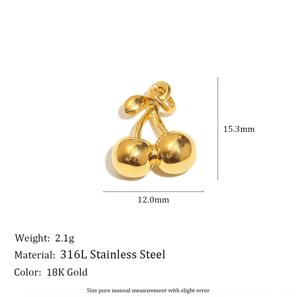 E.B.belle Summer Food Ice Cream Cake French Fries 18K Gold Plated Pendant Charms For Jewelry Making DIY Jewelry Accessories