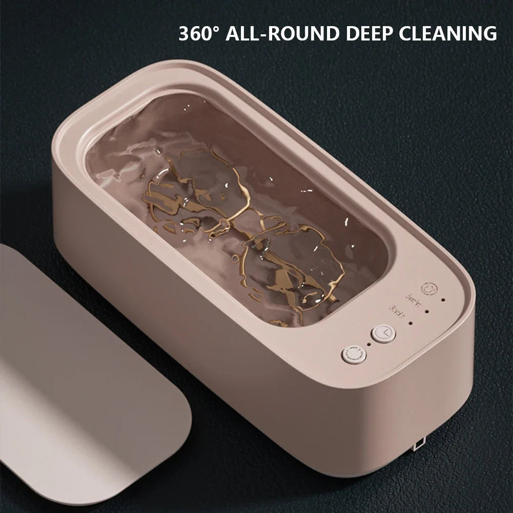Ultrasonic Jewelry Eyeglasses Watches Cleaner 3 Gear Cleaning Machine for Makeup Brush Necklace Vibration Mini Washing Machine
