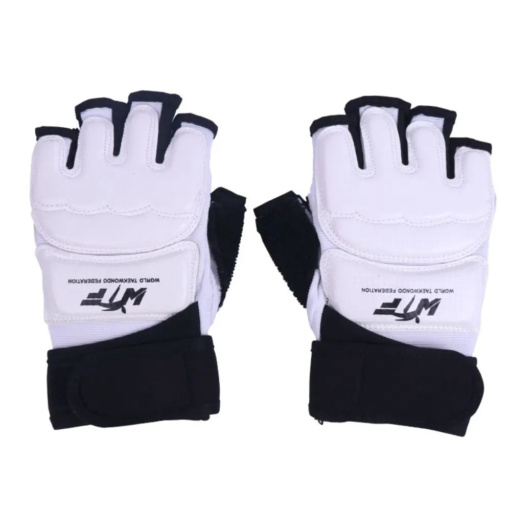 Half Finger Boxing Gloves PU Leather Karate Muay Thai Training Workout Gloves Foot Protector Punch Bag Training Gloves