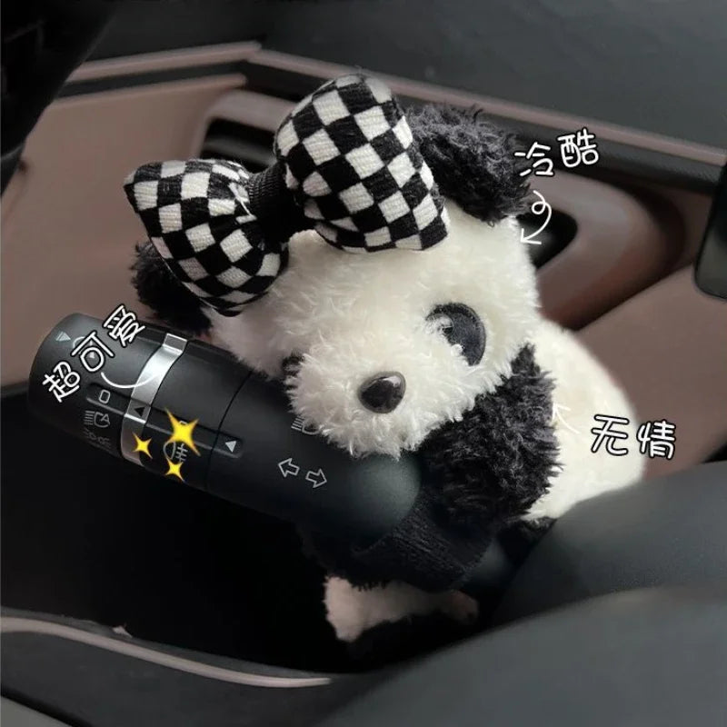 Car Interior Decoration Ornaments Car Mounted Gear Guard Decoration Panda Doll 2024 New Turn Signal Wiper Cartoon Doll