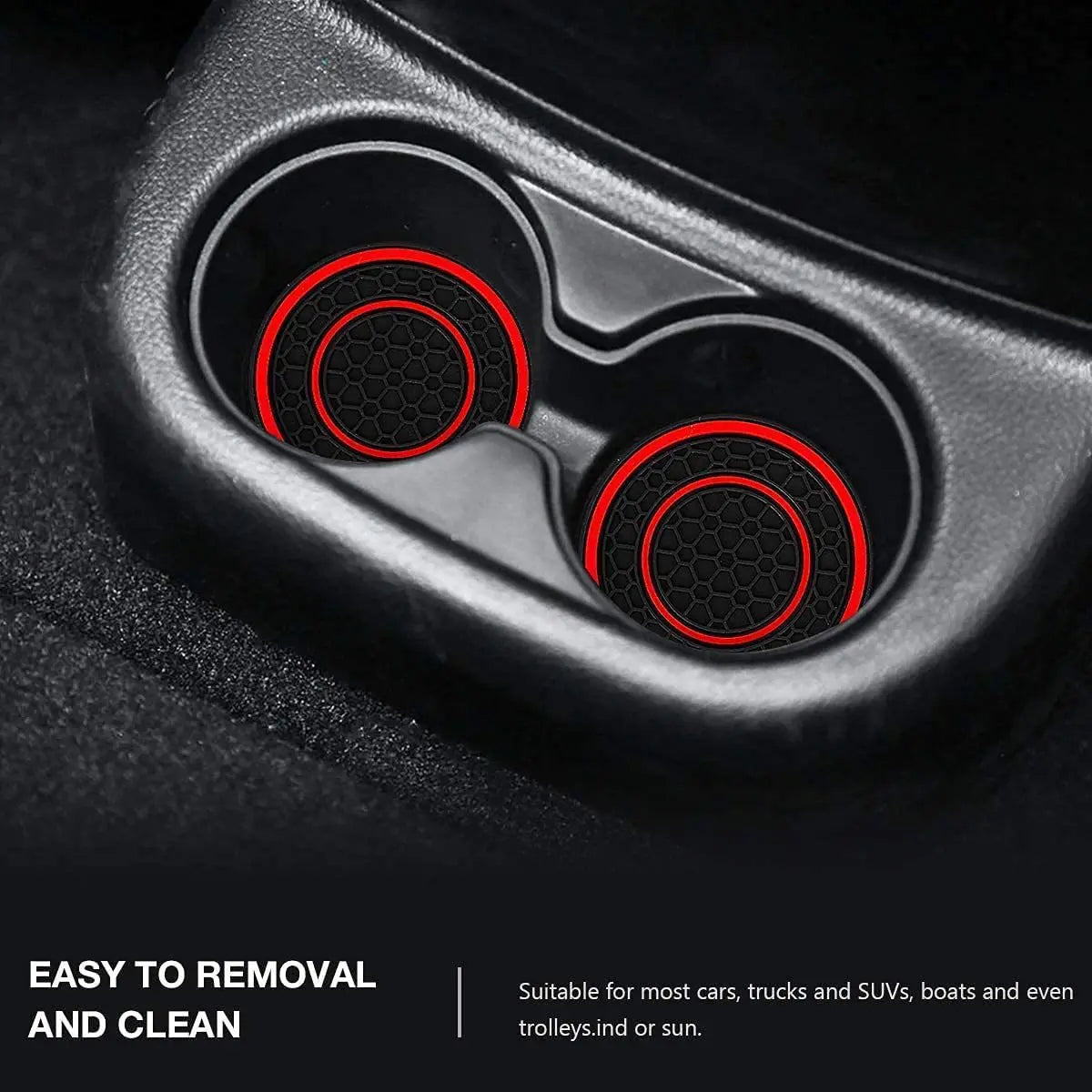 2pcs Non-slip Car Water Cup Pad For Tesla And SUV Sedan Rubber Mat For Bottle Holder Coaster Auto Interior Anti-skid Cup Holders