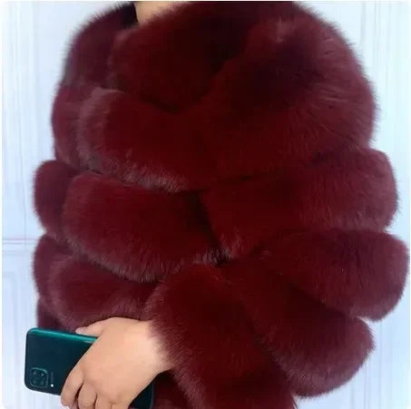 Women Autumn Winter Faux Fur Fox Coats Short Coat Jackets Elegant Jacket Furry Outerwear Party White Thick Warm Y2k Coats