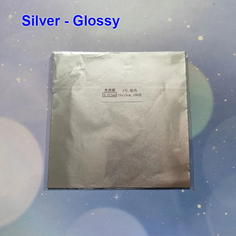 100pcs 15x15cm Gold Silver Pink Blue Purple Peel Aluminum Foil Paper Wedding Chocolate Wrapper Candy Wrapping Pastry Packing Bag