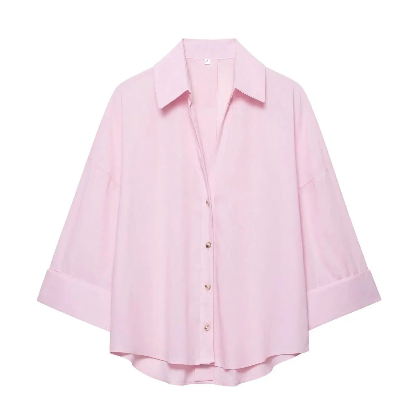 Spring Autumn Simple Linen Blend Long Sleeve Casual Shirt Summer Lapel Single Breasted Loose Chic Shirts Fashion Blouses Women
