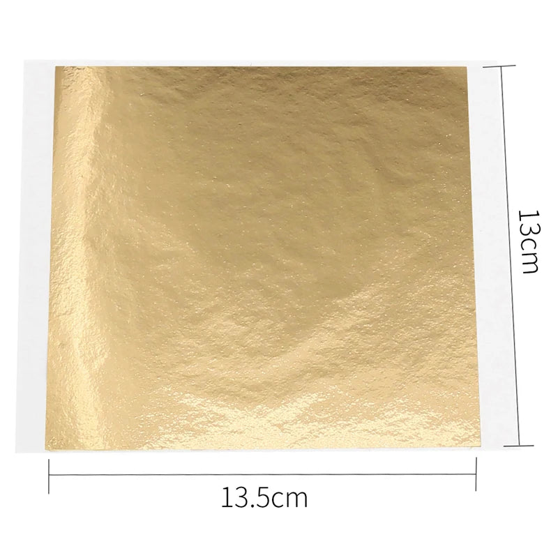 13x13.5cm Champagne Silver Foil Paper Gold Leaf Sheets in Arts Furniture Nail Decorations Paintings Gilding 100pcs Craft Paper