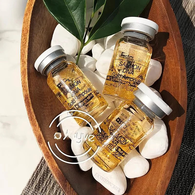 Korea 8ml Salmon DNA Gold Skin Booster Essence BB Cream Kit Moisturizing Nourishing Whitening Face Beauty SkinCare