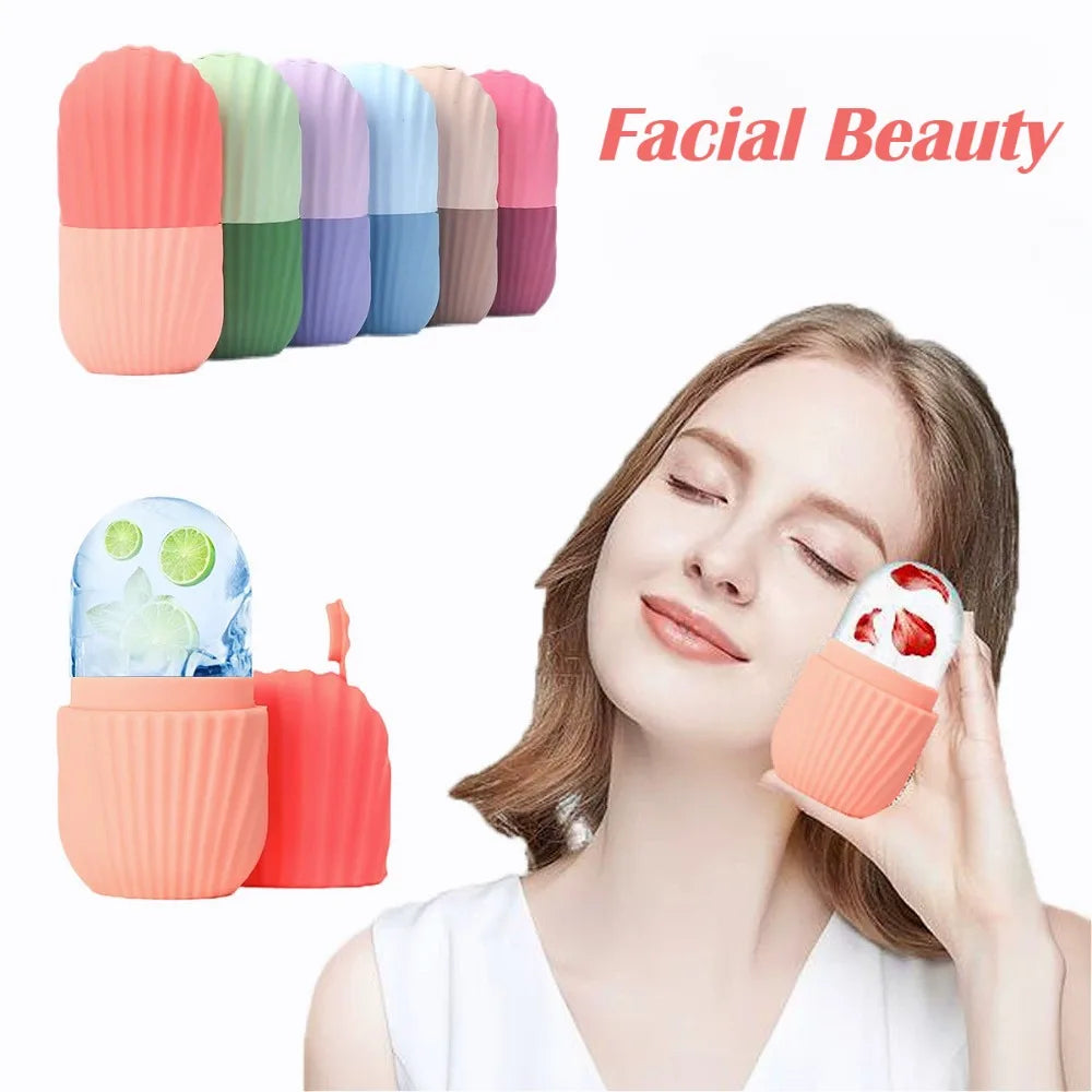 Ice Face Roller Facial Lifting Contouring Tools Silicone Ice Cube Face Massager Neck Eye Massage Roller Beauty Skin Care Tools