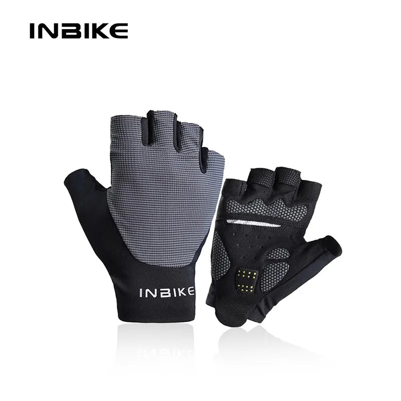 INBIKE Half Finger MTB Cycling Gloves Summer Bicycle Gloves for Men Riding SBR Palm Padded Mountain Road Bike Gloves Accessories