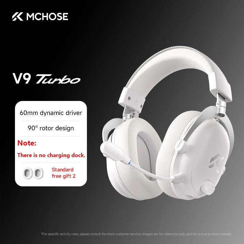 MCHOSE V9 Turbo + Professional Esports Gaming Headphones 60mm 7.1 Surround Sound Wireless Headset With RGB Magnetic Charging