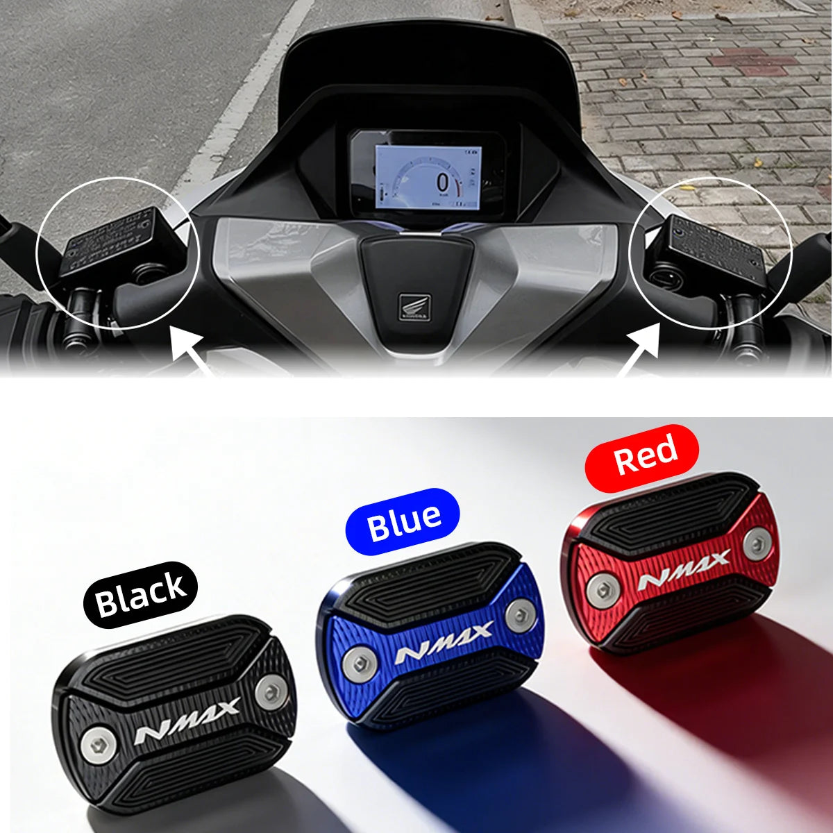 1X Motorcycle Front Brake Fluid Reservoir Cover Cap Guard Protector For YAMAHA NMAX125 NMAX155 NMAX N-max 125 155 NMAX 2015-2023