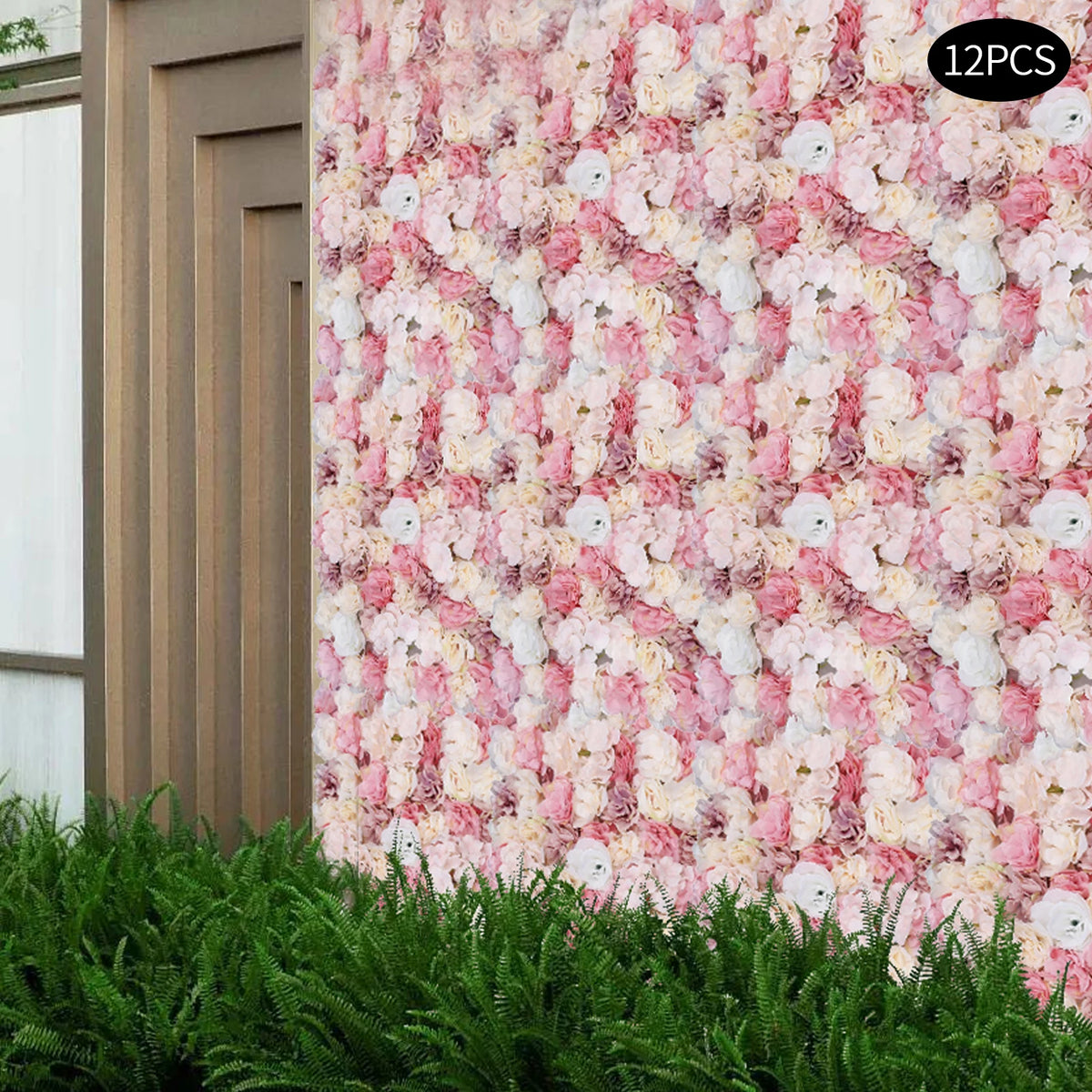 12 Pack Flower Wall Panels 16 x 24 inch 3D Rose Wall Mat Decorative Faux Floral Panel Hydrangea Silk Faux Flower Backdrop for Photo Background Home Wedding Party