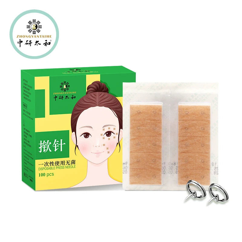 100Pcs/box Disposable Acupuncture Press Needles for Ears Skin Massage Relaxation Stickers New Packaging