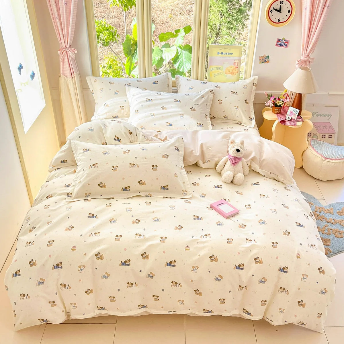 High Quality 100% Cotton Floral Duvet Cover Set Soft Breathable Queen King Bedding Set with Quilt Cover Fitted Sheet Pillowcases