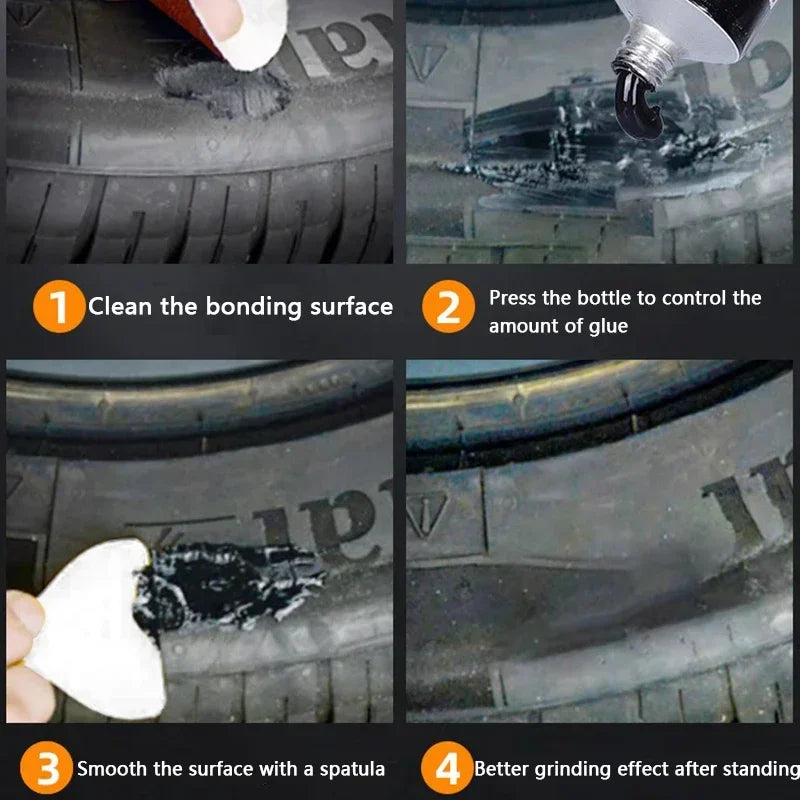 30/50ml Waterproof High Temperature Resistant Tyre Repair Liquid  Black Strong Rubber Glues Adhesive Glue Car Repairs Tools
