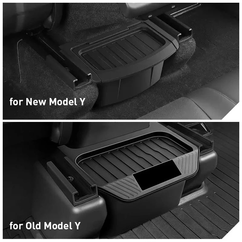 Rear Seat Storage Box for Tesla Model Y Juniper 2020~2026 Organizer Center Console Bins Backseat Trash Can Garbage Accessories