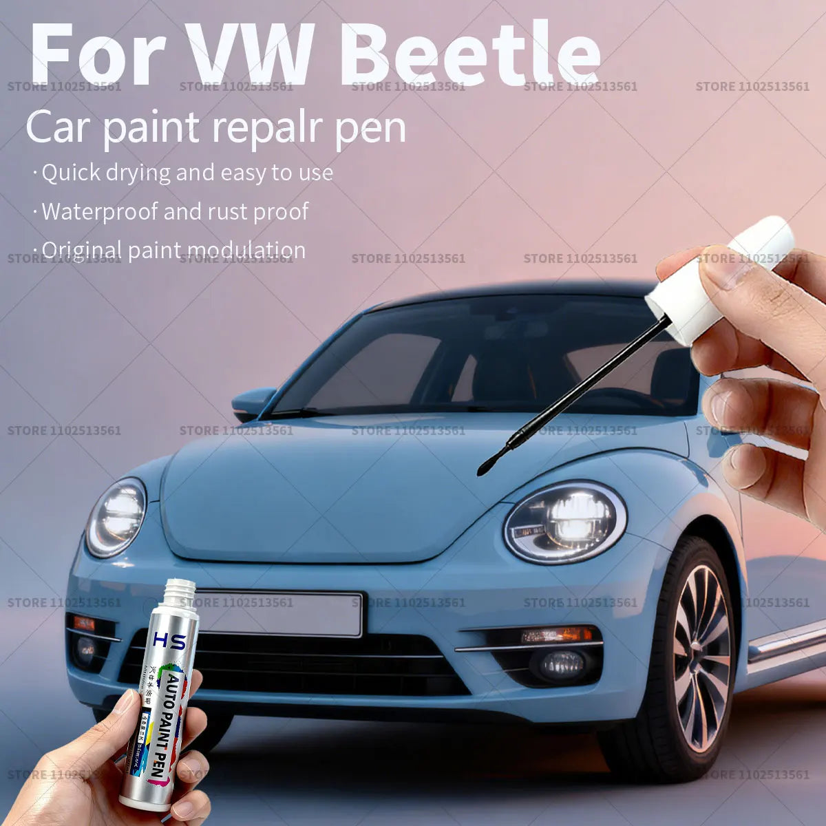 For Volkswagen Beetle Car Paint Repair Pen Touch Up Scratch Remover DIY Auto Accessories White Blue LZ5W Yellow 9U Black C9X