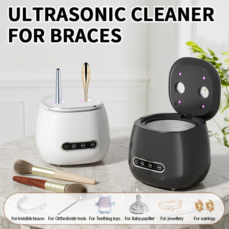 48KHZ Ultrasonic Braces Cleaning Machine USB rechargeable Multi-function Invisible Retainer Denture Machine Jewelry High Frequen