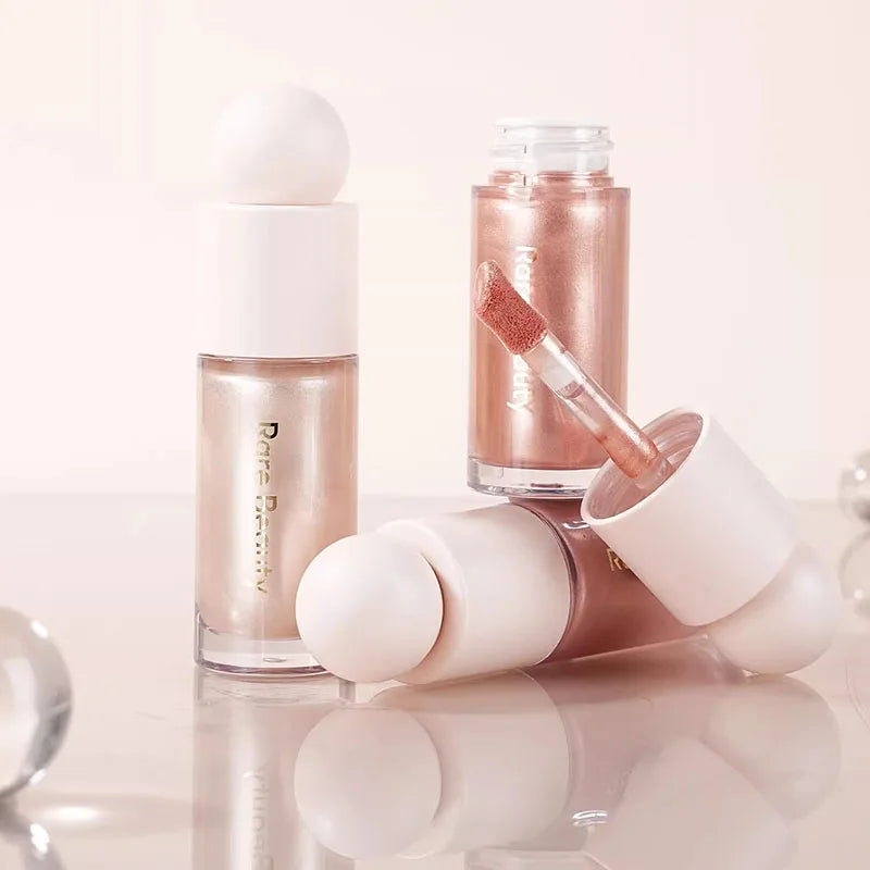 Rare Beauty Highlight Powder Luminizer Liquid Shiny with Mirror Moisturizing Lip Glaze Smooth Lightweight Face Waterproof Makeup