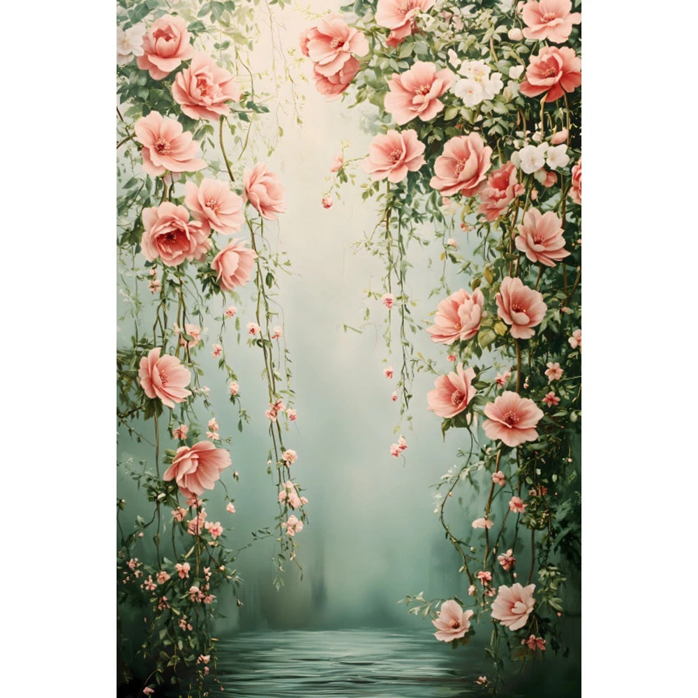 Spring Flower Wall Photography Background Abstract Floral Wedding Birthday PartyDecor Maternity Art Portrait Backdrop Photobooth