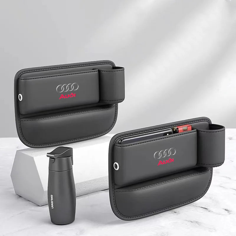For Audi A3 A4 A5 A6 A7 A8 Q3 Q5 Q7 Q8 RS4 RS5 S3 S4 S5 TT Car Seat Crevice Storage Box Seat Gap Slot With Cup Holder Organizer