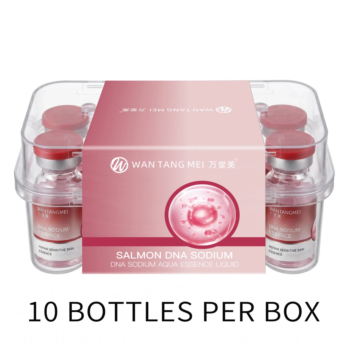 Salmon DNA Sodium Anti-Wrinkle Serum Ampoule Collagen Essence Facial Moisturizer Whitening Firming Skin Care for Fine Lines Fade