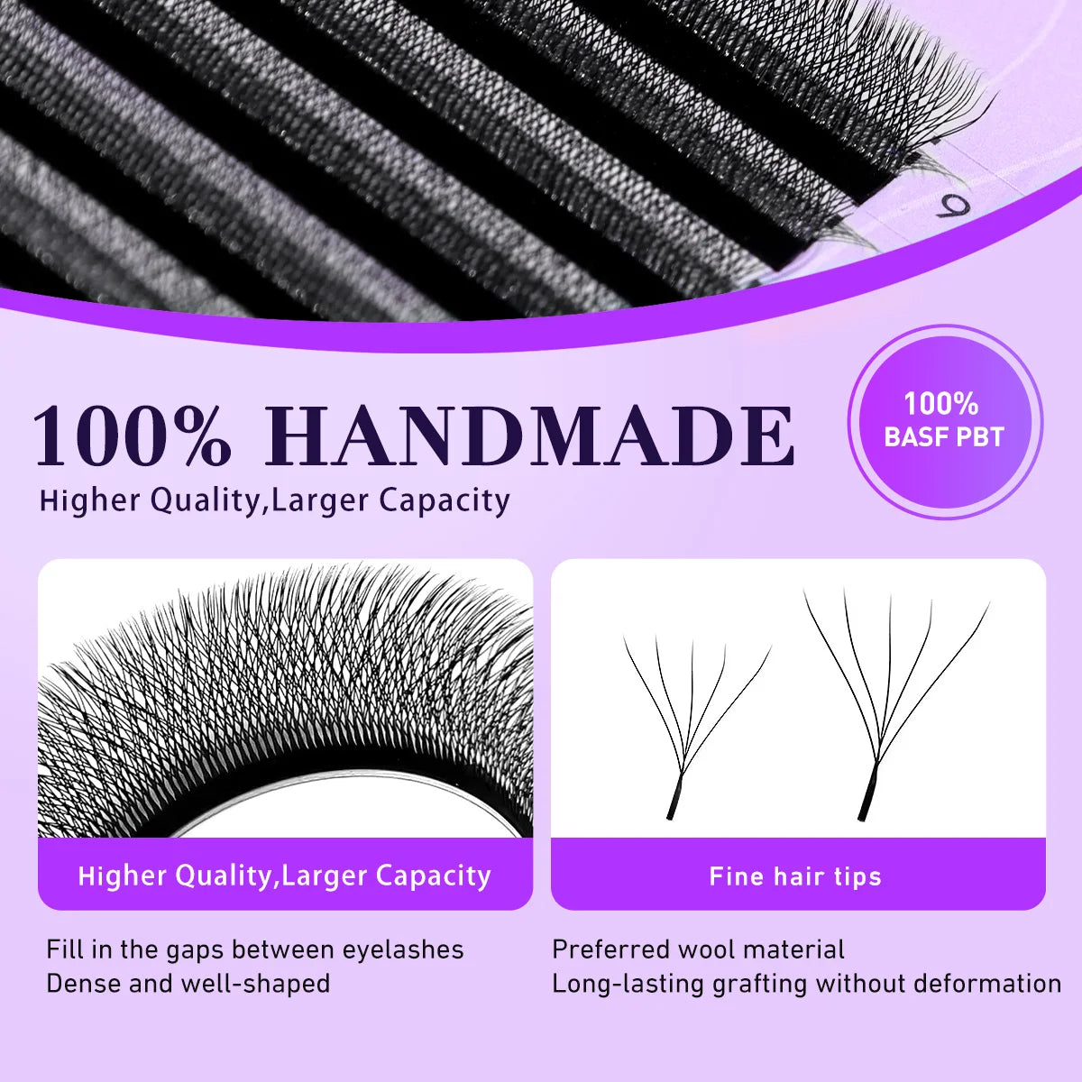 Merrdear W-Shape 5D W Eyelash Extensions 0.07mm/0.10mm Light Dense False Lashes for Beauty Makeup Salons