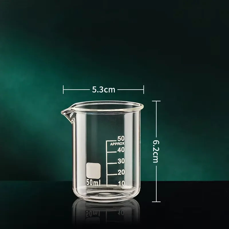 JUSTINLAU High Borosilicate Glass Beaker Clear Measuring Cup with Scale Laboratory Home Kitchen Baking Tool Multifunction Supply