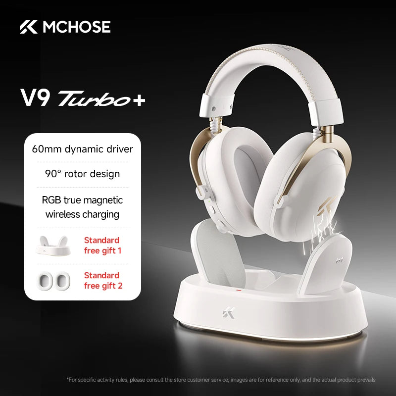 MCHOSE V9 Turbo + Professional Esports Gaming Headphones 60mm 7.1 Surround Sound Wireless Headset With RGB Magnetic Charging