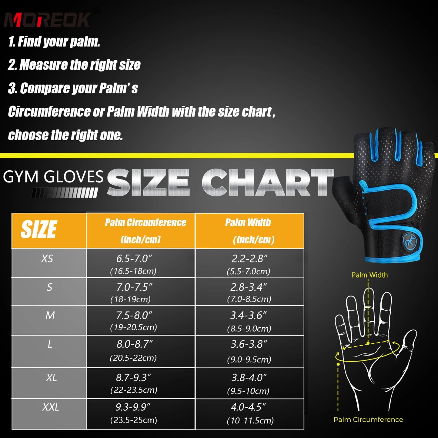 MOREOK Gym Gloves Breathable Anti-slip Pull Ups Training Yoga Body-building Exercise Fitness Workout Weight Lifting Gloves Men