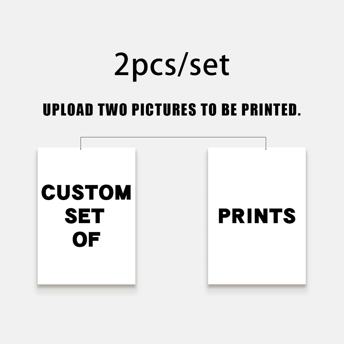 2pcs/set Custom Canvas Printing Personalized Photo Suitable for Family Life Pets Scenery Couple Weddings Home Decor Poster Gifts