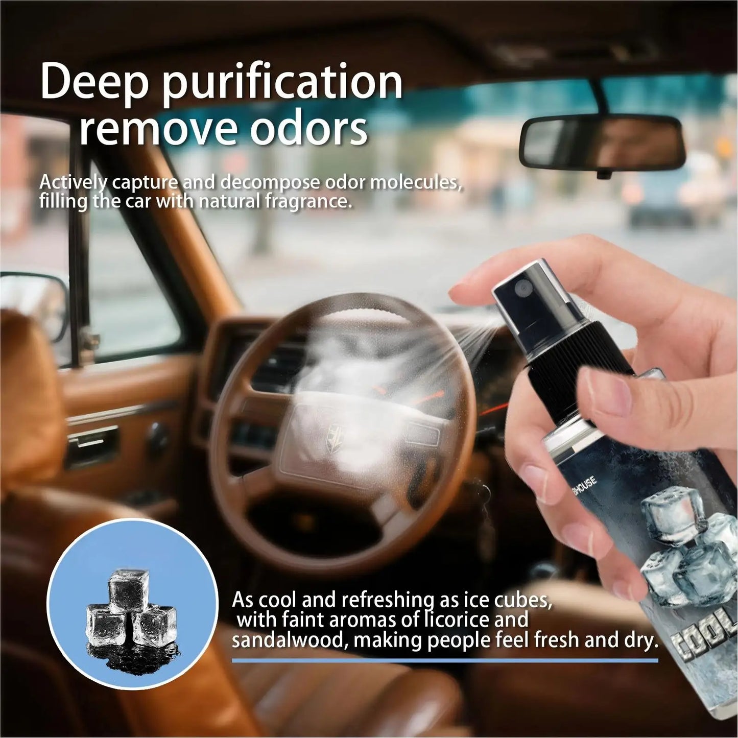 This Is a 100ML Spray Bottle of Car Air Freshener That Doubles As a Fragrance for Both Vehicles And Living Spaces. It Effectivel