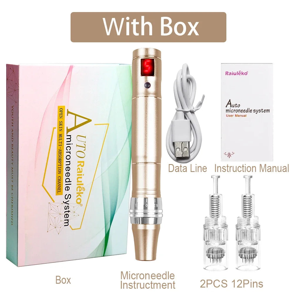 Multi-function Microneedling Derma Pen Wireless Electric Skin Care Beauty Tools Kit Cartridges Needles Nano Micro Needle Device