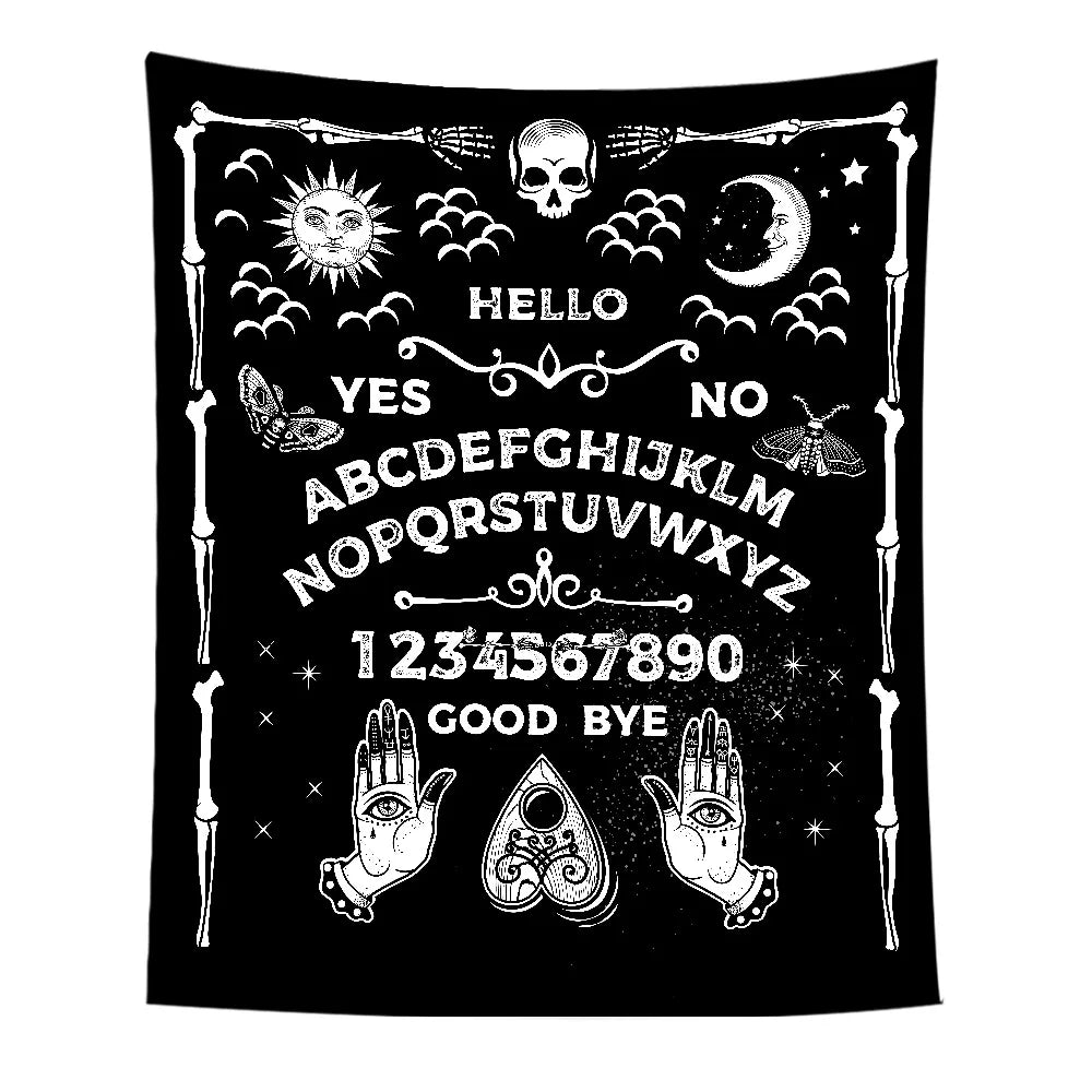 VIKAMA Star and Moon Embroidered Tapestry Constellation Boho Living Room Bedroom Meditation Room Decoration