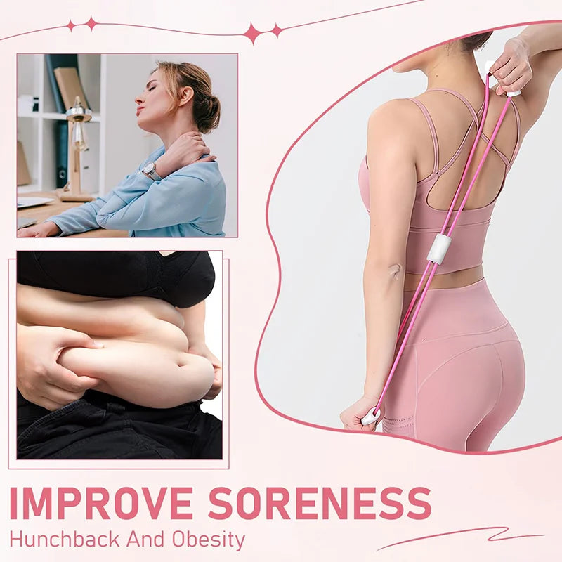 1Pcs Home Gym Elastic Band Portable Fitness Equipment 8 Shape Tension Rope Yoga Resistance Band Shoulder Opening Chest Expander