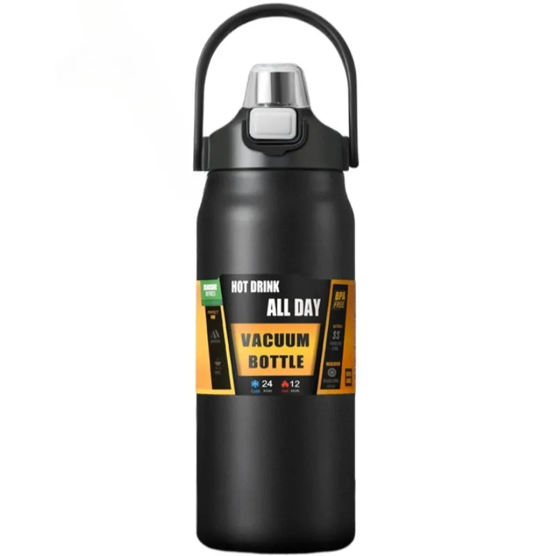 800/1000/1200/1500ML 304 Stainless Steel Thermos with Straw Thermal Mug Cup Sports Vacuum Flasks Cold and Hot Water Bottle