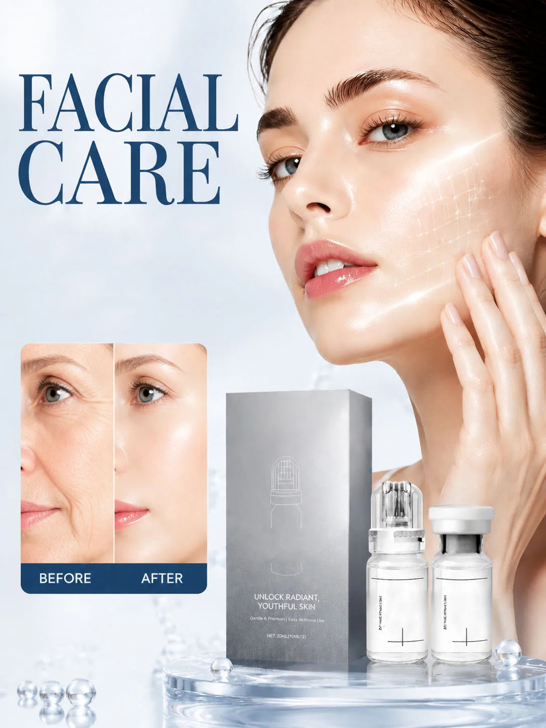 0.2MM Microneedle Facial Care Set Home Skin Care Combo for Morning & Evening Daily Use