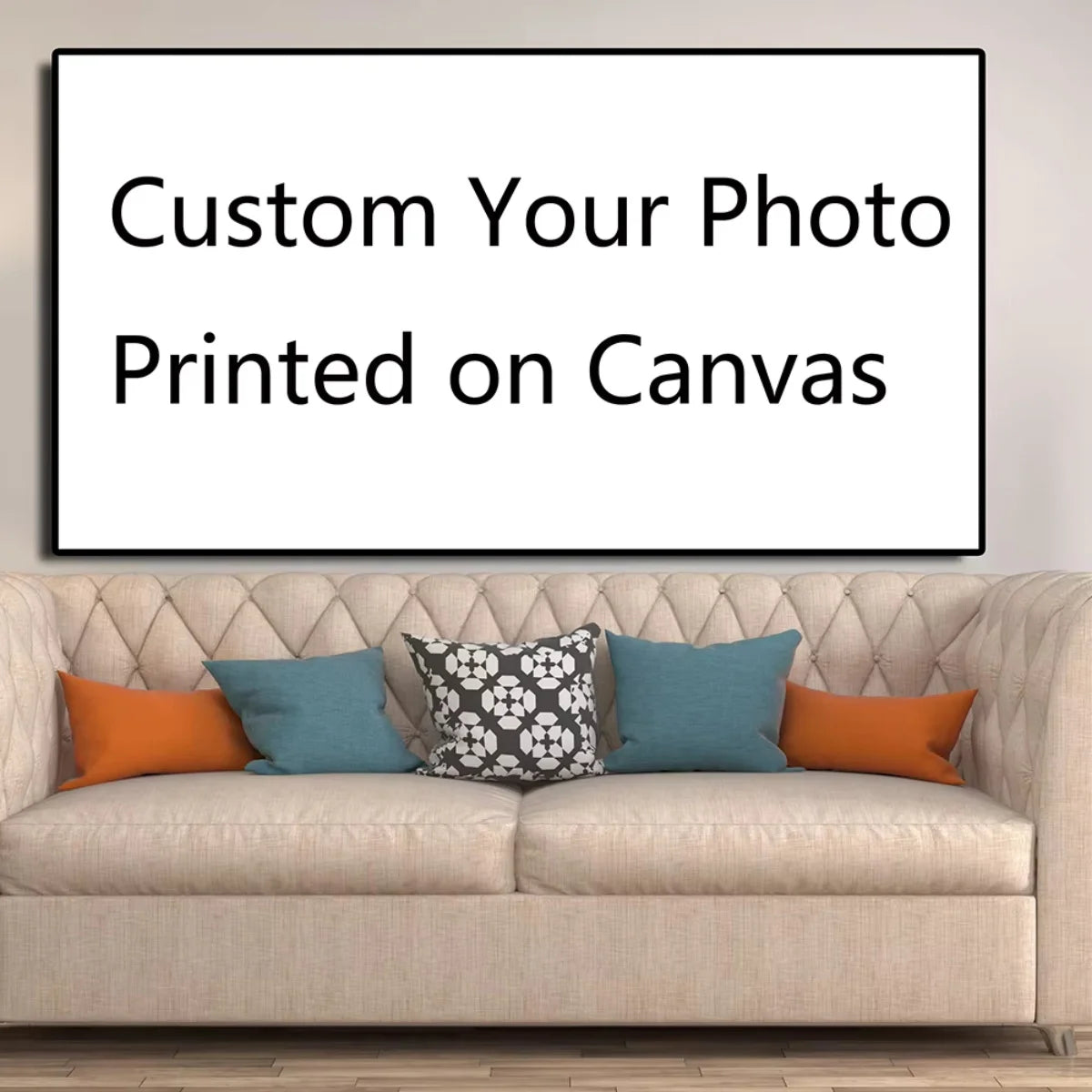 Custom Canvas Printing Personalized Photo Large Horizontal Poster for Family Life Pets Scenery Weddings Birthdays Home Decor